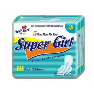 Venda imperdível Super Breathable Natural Cotton Day Use Women Sanitary Napkin